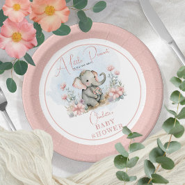 Baby Elephant eine kleine Blütendusche aus Erdnuss Pappteller