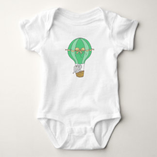 Baby Elephant Flying in Balloon Gender Neutral  Strampler