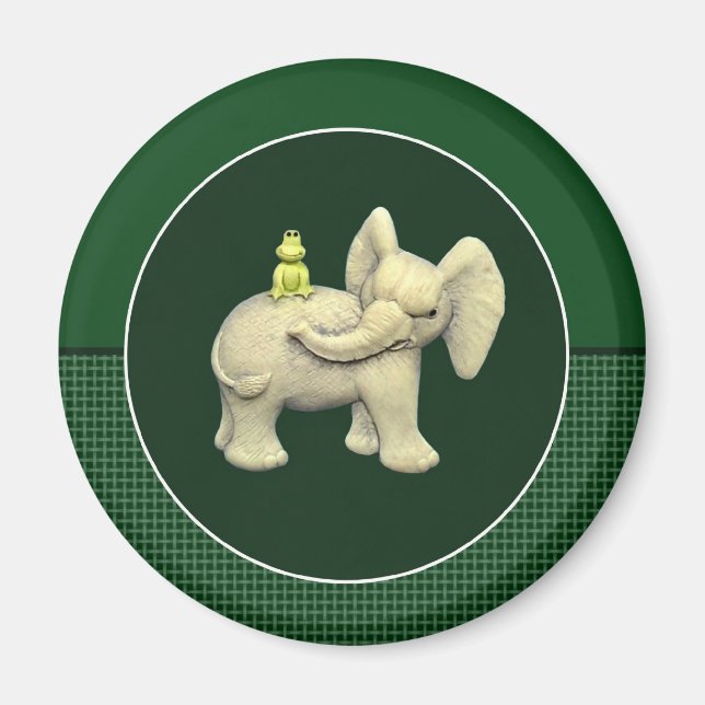 Baby Elephant & Frog Magnet (Vorne)