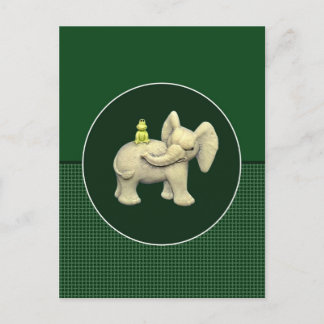 Baby Elephant & Frog Postkarte