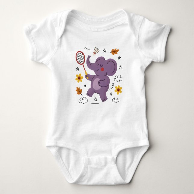 Baby elephant fun play  baby strampler (Vorderseite)