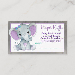 Baby Elephant-Gewinnspiel-Lose Lila Aquamarin Begleitkarte