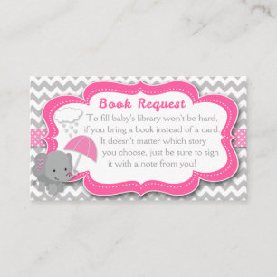 Baby Elephant Girl Baby Dusche Rosa Buchanfrage Begleitkarte