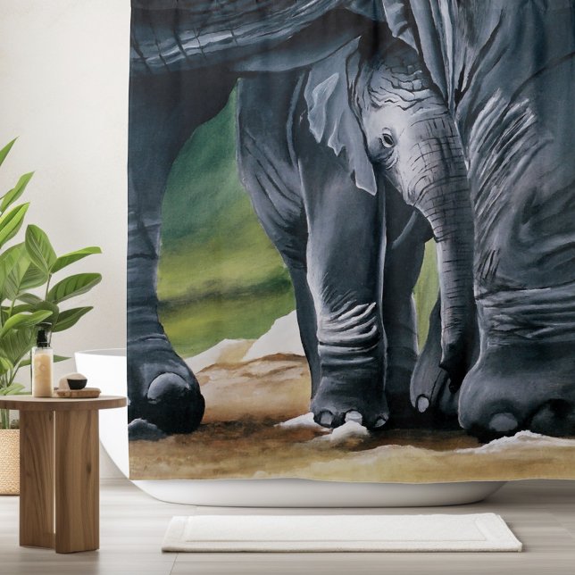 Baby Elephant Gray Niedlich Duschvorhang (Von Creator hochgeladen)