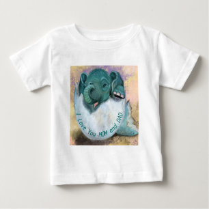 Baby Elephant Hatching from Egg Baby T - Shirt Fun