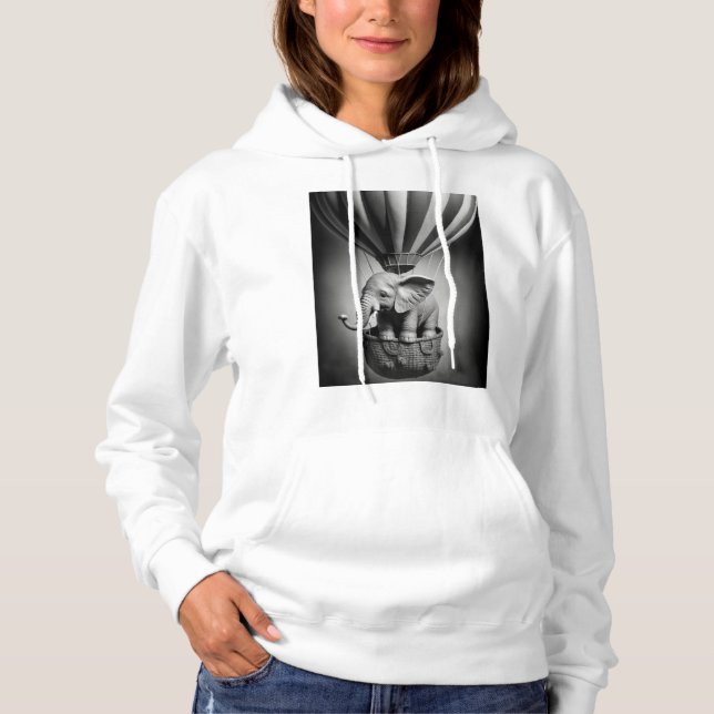 Baby Elephant in einem Heißluftballon Hoodie (Vorderseite)