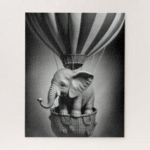 Baby Elephant in einem Heißluftballon Puzzle