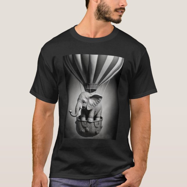 Baby Elephant in einem Heißluftballon T-Shirt (Vorderseite)