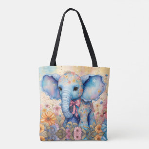 Baby Elephant in einem Pastelgarten