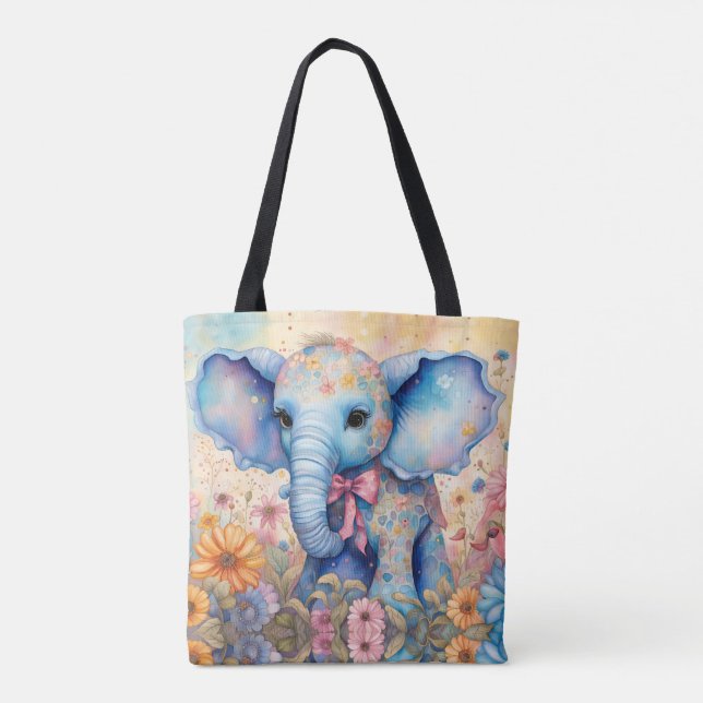 Baby Elephant in einem Pastelgarten (Rückseite)