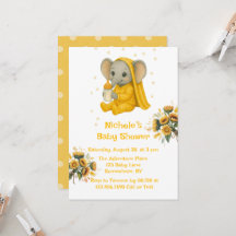 Baby Elephant in Yellow Pajamas Babydusche