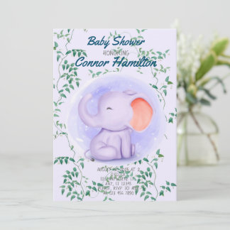 BABY ELEPHANT INVITATION EINLADUNG