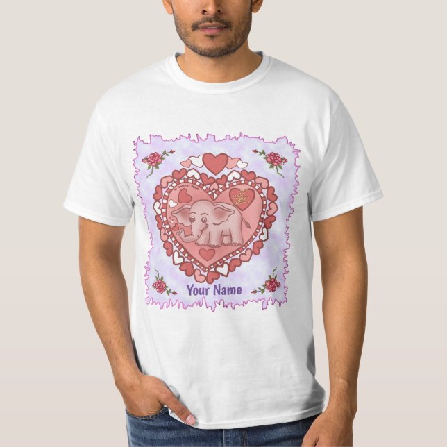 Baby Elephant Liebe benutzerdefinierte T - Shirt (Vorderseite)