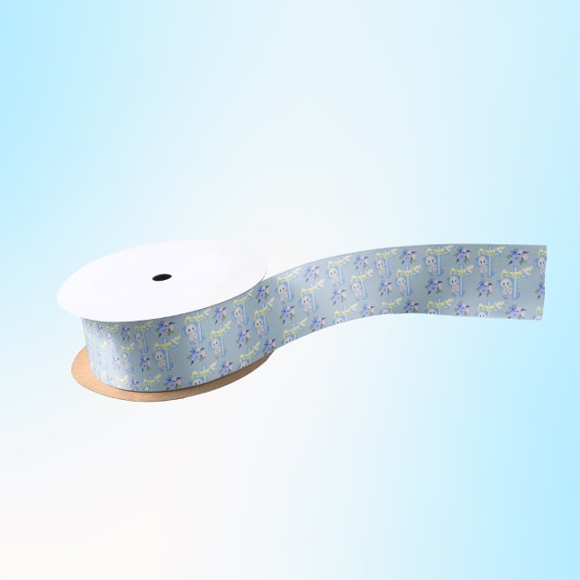 Baby Elephant mit Cross-Dove glückliche Taufe Satinband (Von Creator hochgeladen)