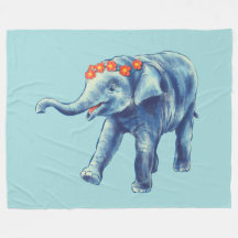 Baby Elephant Niedlich Blue Kids
