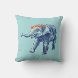 Baby Elephant Niedlich Blue Kids Kissen