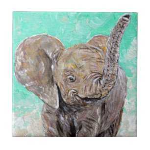 Baby Elephant Painting Fliese