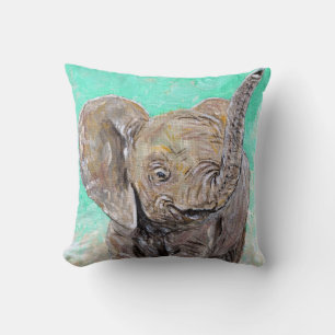Baby Elephant Painting Kissen