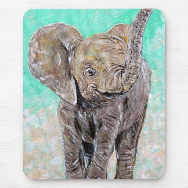 Baby Elephant Painting Mousepad (Vorne)