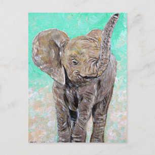 Baby Elephant Painting Postkarte