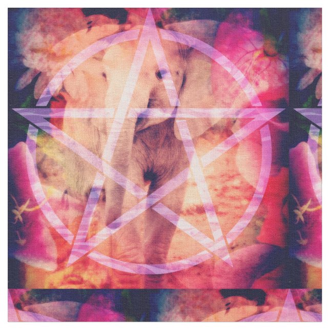 Baby Elephant Pentagram Stoff (Nahaufnahme)
