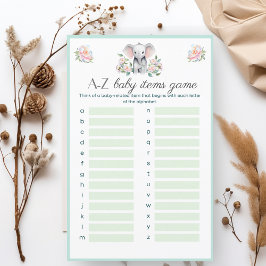 Baby Elephant Peonies & Balloons A-Z Babyartikel