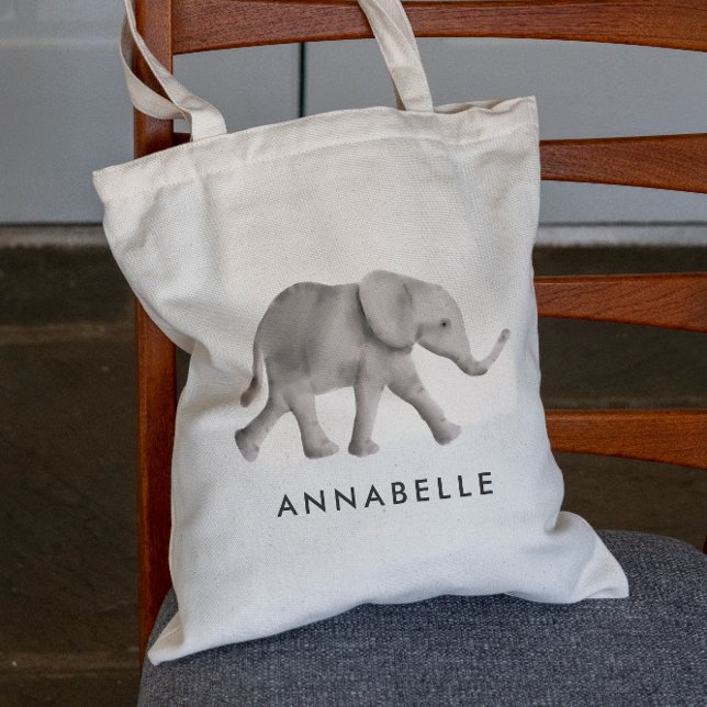 Baby Elephant Personalisiert Tote Bag für Kinder Tragetasche (Von Creator hochgeladen)