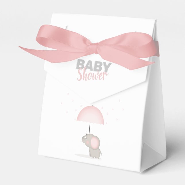 Baby Elephant Pink Baby Dusche Geschenkschachtel (Vorderseite)
