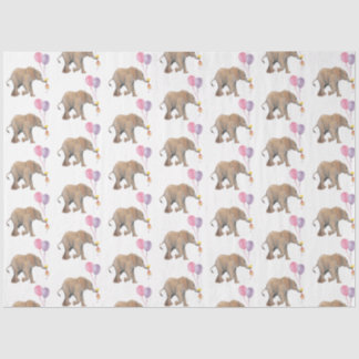 Baby Elephant pink & violet balloon Tissue Paper Seidenpapier
