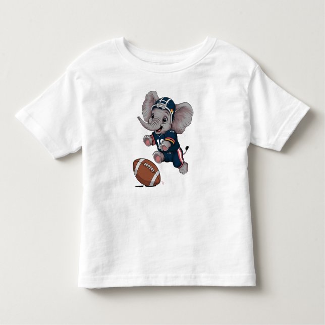 Baby Elephant Playing Football Kleinkind T-shirt (Vorderseite)