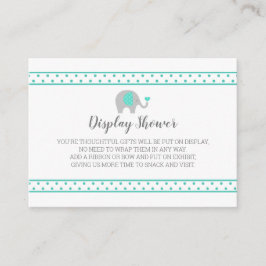 Baby Elephant Polka Dots auf weißer Display-Dusche Begleitkarte