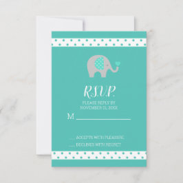 Baby Elephant Polka Dots Baby Shower RSVP Card Karte