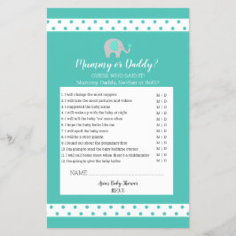 Baby Elephant Polka Dots Mummy oder Daddy Game Flyer