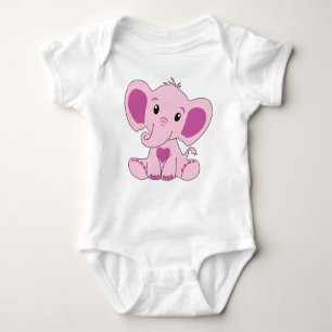 Baby, Elephant, Rosa, Baby Bodysuit, DAM Creative, Baby Strampler