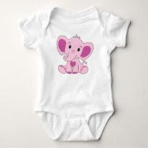 Baby, Elephant, Rosa, Baby Bodysuit, DAM Creative,