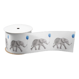 Baby Elephant Satin Ribbon für New Baby Gift Wrap Satinband