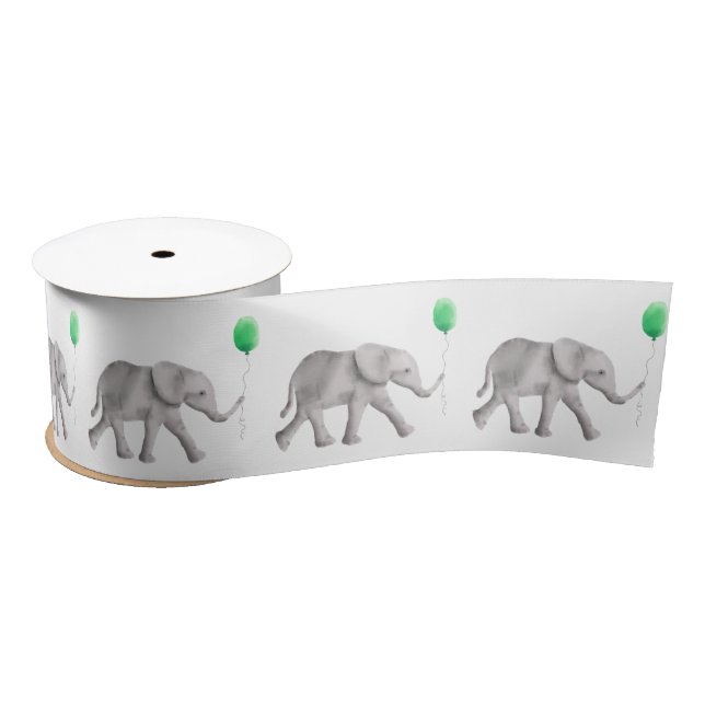 Baby Elephant Satin Ribbon für New Baby Gift Wrap Satinband (Spule)