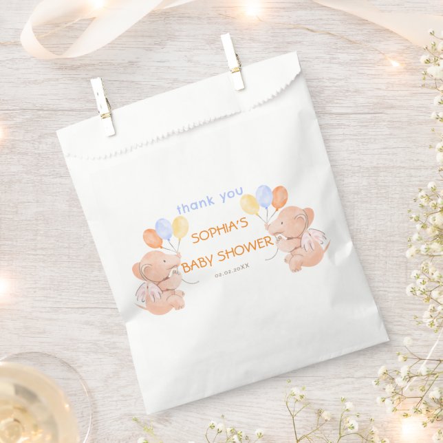 Baby Elephant Shower Fevor Bags Geschenktütchen (Ausgeschnitten)