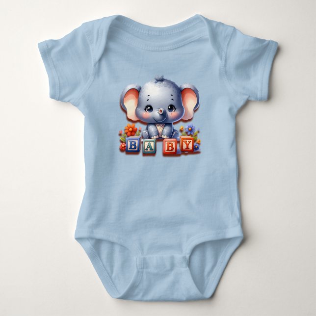 Baby Elephant Speller Strampler (Vorderseite)