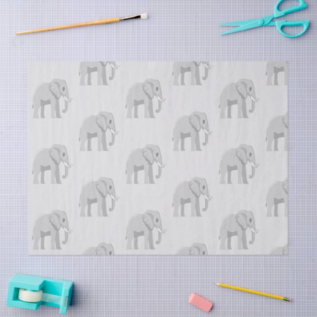Baby Elephant & Sunset Lake Whimsical Tissue Paper Seidenpapier (Basteln)