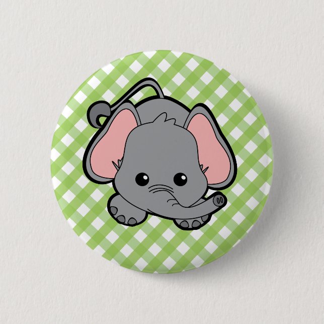Baby Elephant Süsse Button (Vorderseite)