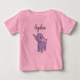 Baby Elephant T - Shirt mit bearbeitbarem Namen