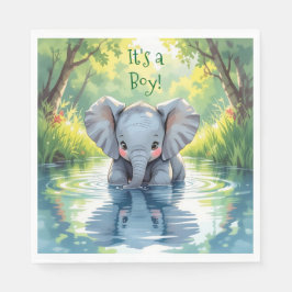 Baby Elephant Themed Baby Dusche Serviette