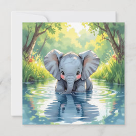 Baby Elephant Themed | First Birthday Party Einladung