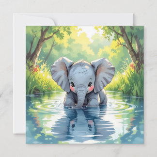 Baby Elephant Themed | First Birthday Party Einladung