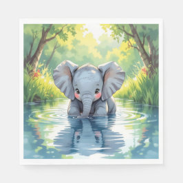 Baby Elephant Themed | Geburtstagsfeier Serviette
