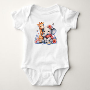 Baby Elephant und Baby Giraffe Besties Strampler