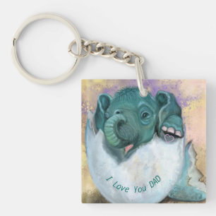 Baby Elephant Vater Geschenk Schlüsselanhänger - I