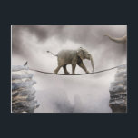 Baby Elephant wagt eine Gratwanderung Postkarte<br><div class="desc">Baby Elefant</div>