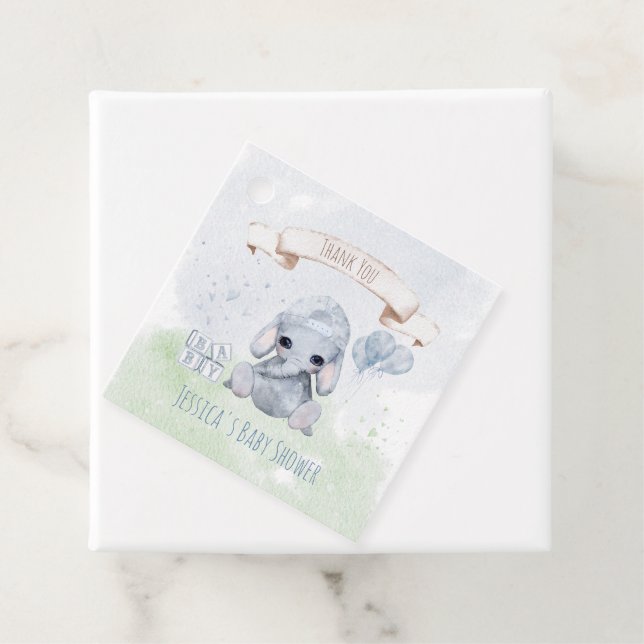 Baby Elephant Watercolor Animals Geschenkanhänger (Beispiel)